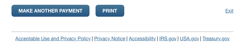 irs.gov direct pay: print the page